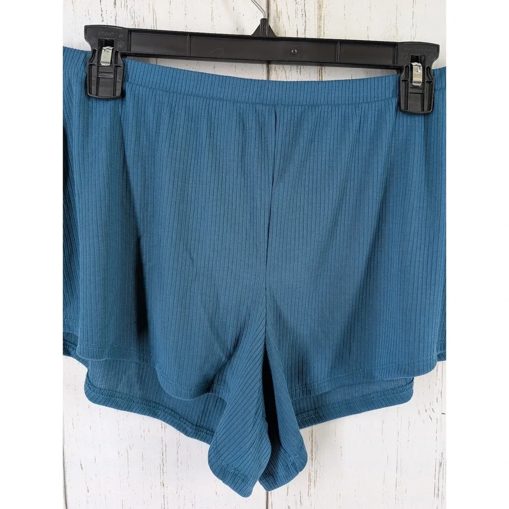 Adore Me Size Medium‎ Womens Blue Ribbed Intimate Shorts NWT